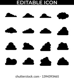 Simple Set of Cloud Vector Line and Fill Icons