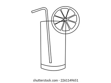Simple Set of Cocktail Related Vector Line Icons. Contains such Icons as Rock, Martini, Champagne Glass and more. Editable Stroke. Lemonade glass with ice cubes and fresh lemon.