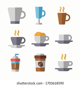 Simple Set Coffe Shop Vector Color Icons