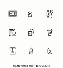 Simple Set of Coffee and Breakfast Vector Line Icons