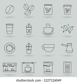 Simple Set of Coffee Related Vector Line Icons.