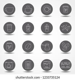 Simple Set of Coffee Related Vector Line Icons. Contains such Icons as Cezve, Coffee Maker Machine, Beans and more.