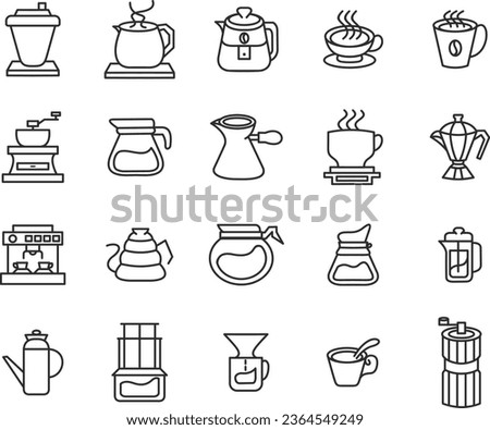 Simple Set of Coffee Related Vector Line Icons. Editable Stroke.
