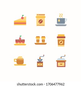 Simple Set of Coffee Shop Related Vector Flat Icons