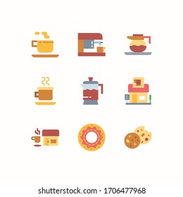 Simple Set of Coffee Shop Related Vector Flat Icons