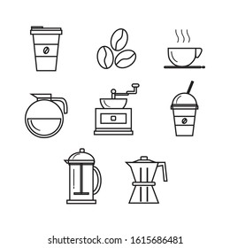 Simple set of coffee shop vector line icons.