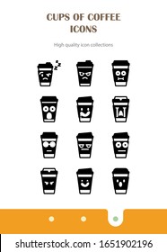 Juego simple de iconos de línea de vectores relacionados con el café y el té