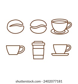 Simple Set of Coffee  Vector Line Icons on white background