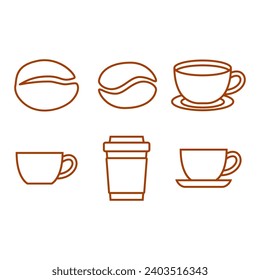 Simple Set of Coffee  Vector Line Icons on white background