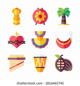 Simple Set Colombia Vector Color Icons