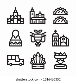 Simple Set Colombia Vector line Icons