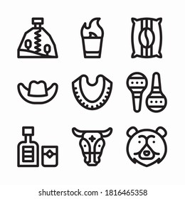 Simple Set Colombia Vector line Icons