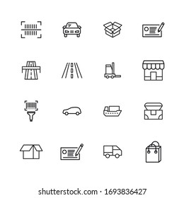 Simple set of commerce icons in trendy line style. Modern vector symbols, isolated on a white background. Linear pictogram pack. Line icons collection for web apps and mobile concept.