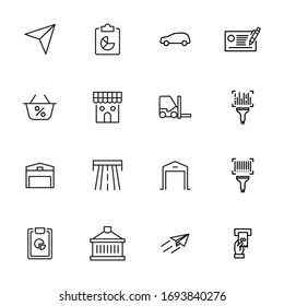 Simple set of commerce icons in trendy line style. Modern vector symbols, isolated on a white background. Linear pictogram pack. Line icons collection for web apps and mobile concept.