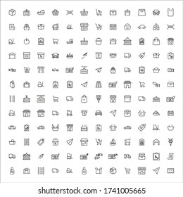 Simple set of commerce icons in trendy line style. Modern vector symbols, isolated on a white background. Linear pictogram pack. Line icons collection for web apps and mobile concept.