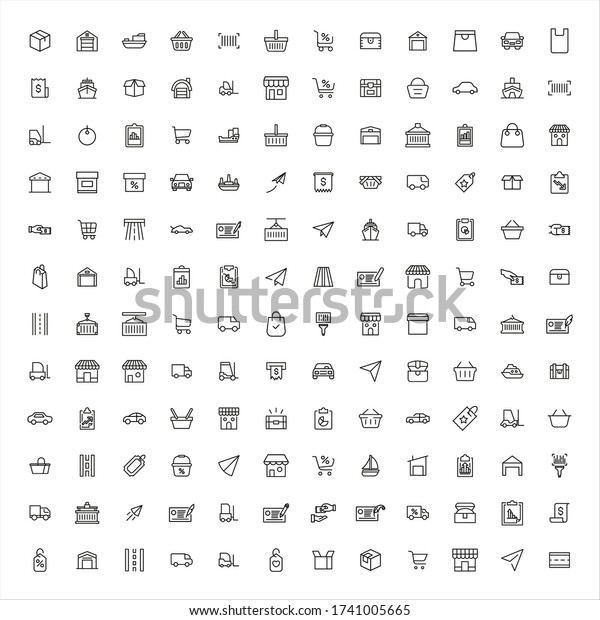 Simple set of
commerce icons in trendy line style. Modern vector symbols,
isolated on a white background. Linear pictogram pack. Line icons
collection for web apps and mobile
concept.