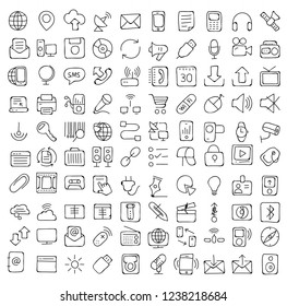Simple Set of Communication Related Vector Line Icons.