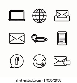 
Simple Set Communication Vector line Icons. Line with Editable stroke