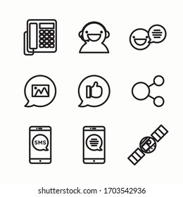 
Simple Set Communication Vector line Icons. Line with Editable stroke