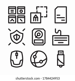 Simple Set Computer Function Vector line Icons