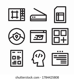 Simple Set Computer Function Vector Color Icons