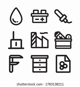 Simple Set Construction Vector line Icons