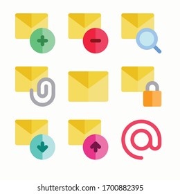Simple Set Contact Communication Vector Color Icons. Color with Editable stroke