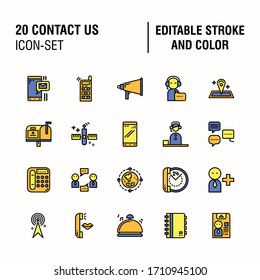 Simple Set of Contact Us Related Vector  Color Icons