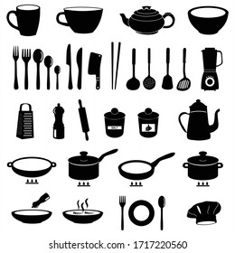 Simple Set of Cooking Related Vector Line Icons. Contains such Icons as Frying Pan, Boiling, Flavoring, Blending and more. Editable Stroke.