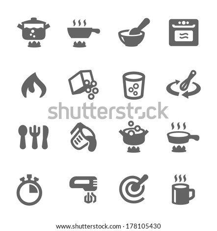 Simple set of cooking related vector icons for your design