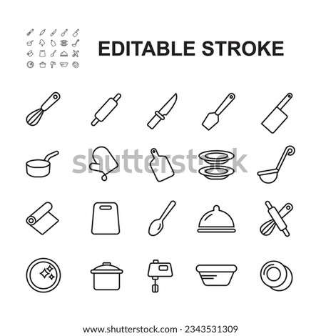 Simple Set of Cooking Related Vector Line Icons. Contains such Icons as Kitchen Utensils and more.Editable Stroke.