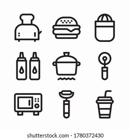 Simple Set Cooking Vector line Icons. Line with Editable stroke