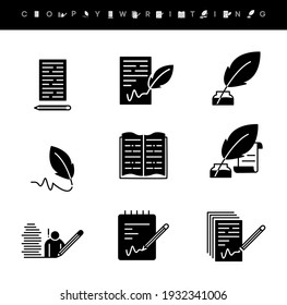 Simple Set of Copywriter Vector Line Icons. These icons contain silhouette topics related to the copywriter. Editable Stroke. Web Icons and vector logos.