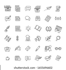 Simple Set of Copywriting Related Vector Line Icons