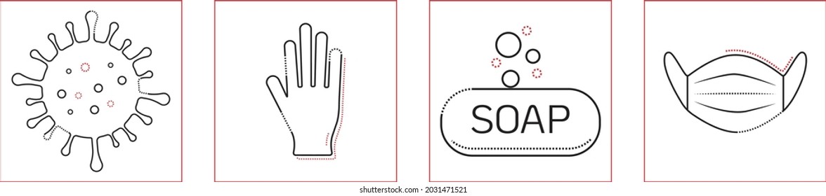 Simple Set of Coronavirus icons