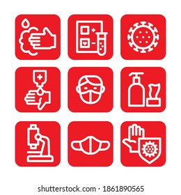 Simple Set of Coronavirus Protection Line Icons