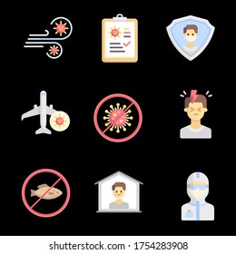 Simple Set of Coronavirus Protection Related Vector Line Icons. Contains such Icons as Protective Measures, Coronavirus Symptoms, Incubation Period and more.