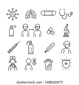 Simple Set of Coronavirus. Vector Line Icons