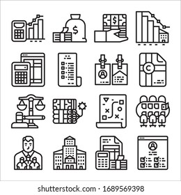 Simple Set of Corporate Related Vector Line Icons