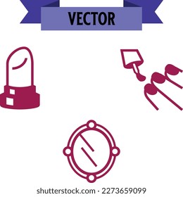 Simple Set of Cosmetics Related Vector Line Icons. Contains such Icons,  Lipstick.Editable Stroke.