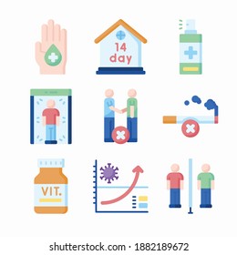 Simple Set Covid Protection Vector Color Icons