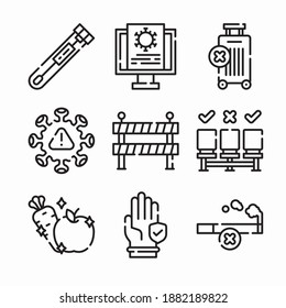 Simple Set Covid Protection Vector line Icons