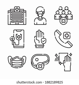 Simple Set Covid Protection Vector line Icons
