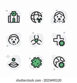 Simple Set Covid Vector Color Icons