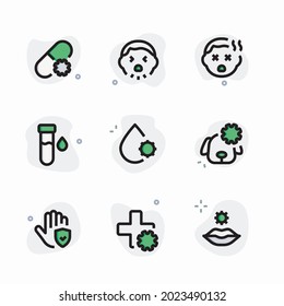 Simple Set Covid Vector Color Icons