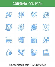 Einfache Sammlung von Covid-19 Protection Blue 25 Icon Pack Symbol enthalten medizinische; Gesundheit; Impfstoff; Virus, Vektorillustration Design Elements of disease virus coronavirus 2019-nov disease
