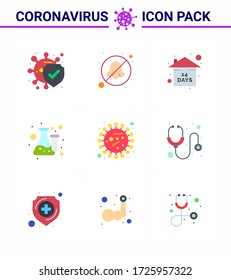 Simple Set of Covid-19 Protection Blue 25 icon pack icon included  bacteria; laboratory; risk; lab; chemistry viral coronavirus 2019-nov disease Vector Design Elements