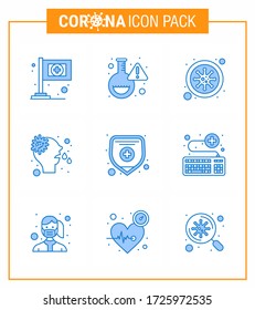 Simple Set of Covid-19 Protection Blue 25 icon pack icon included protection; health insurance; coronavirus; virus; nose viral coronavirus 2019-nov disease Vector Design Elements