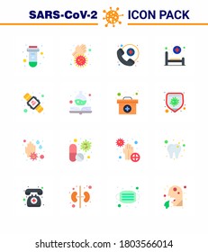 Simple Set of Covid-19 Protection Blue 25 icon pack icon included twenty; hands hygiene; doctor on call; care; hospital viral coronavirus 2019-nov disease Vector Design Elements