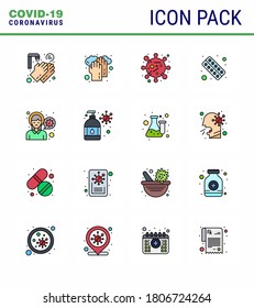 Simple Set of Covid-19 Protection Blue 25 icon pack icon included tablet; health; bacteria; form; drugs viral coronavirus 2019-nov disease Vector Design Elements